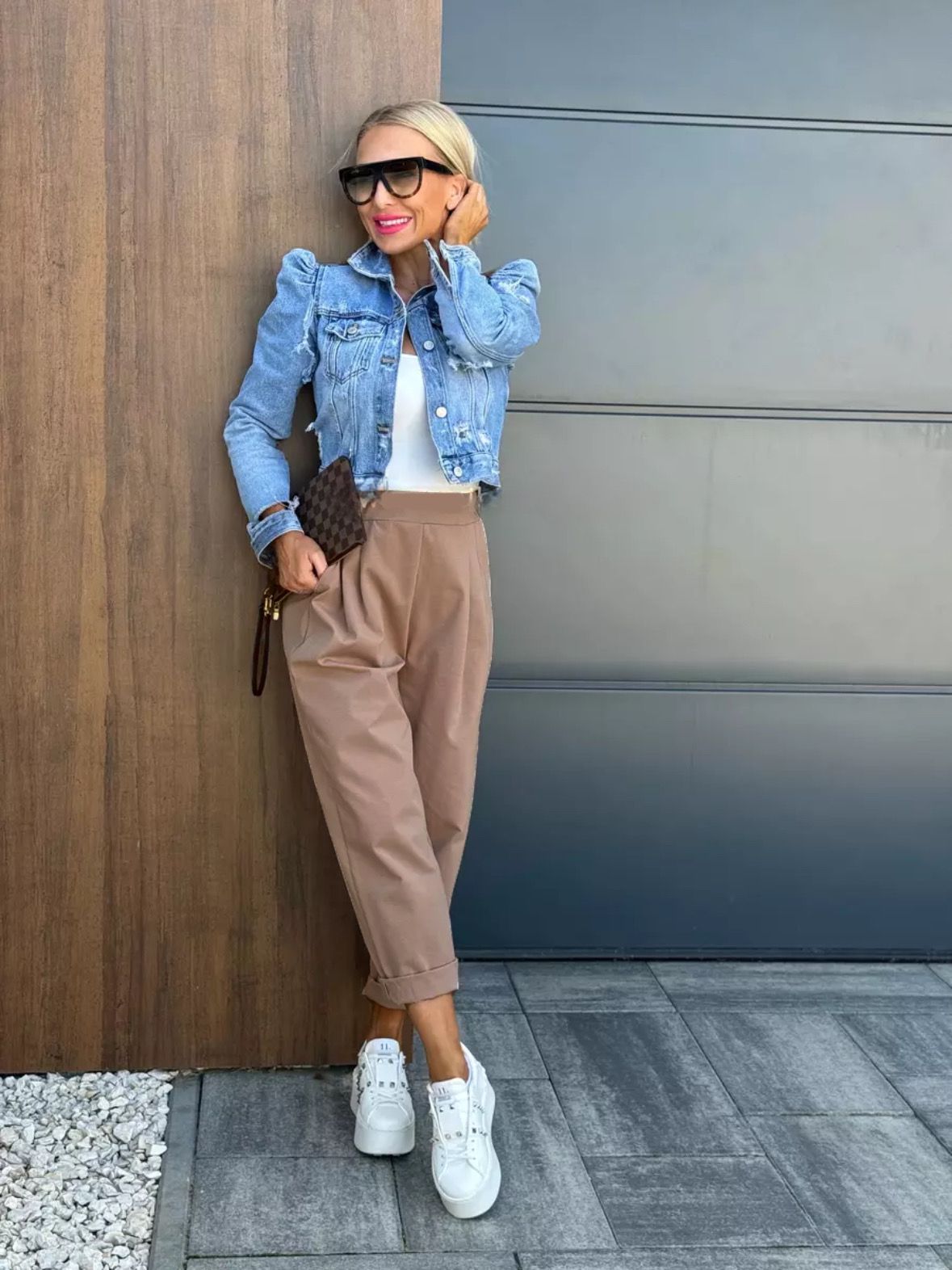 Oversize kalhoty Clasic camel