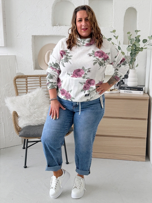 Mikina Roses květy do 3XL