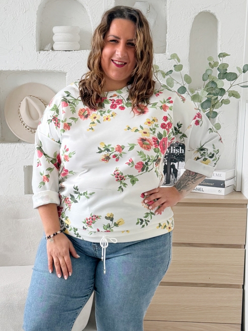 Mikina Spring Flowers do 3XL