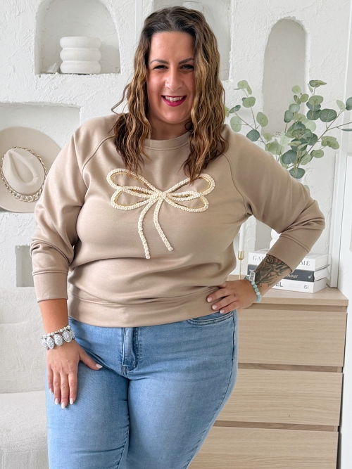 Máslová mikina Woman Bow do 3XL - fango