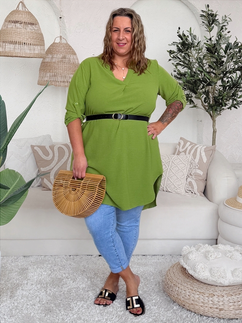 Tunikové šaty Bella do 3XL - oliva