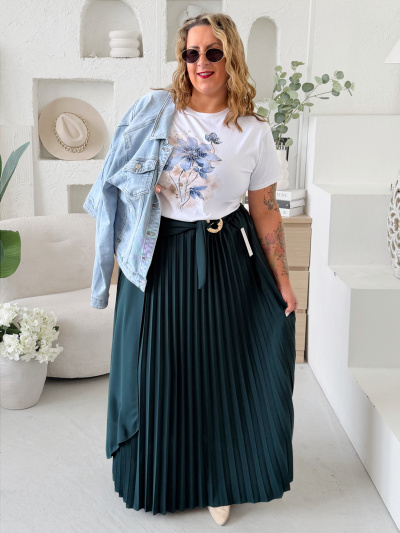 Sukně Elnina do 4XL - smaragdová