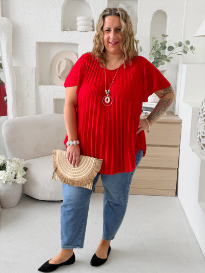 Halenka Plisa do 4XL červená