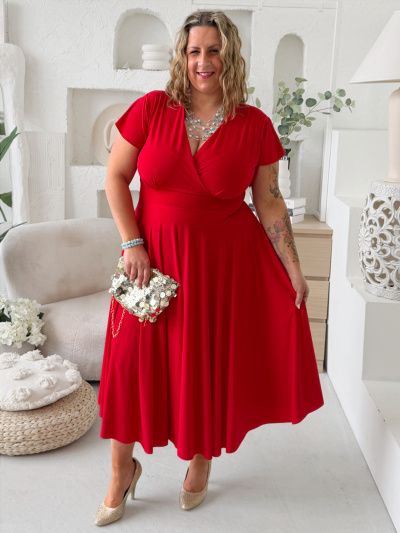 Áčkové šaty Ladonna do 4XL červené