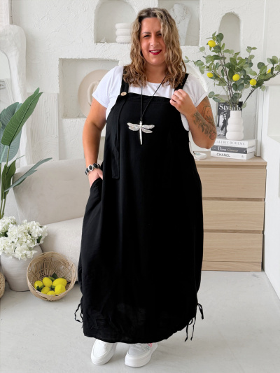 Laclové šaty Summer Myself z tenčího materiálu do 4XL - černé